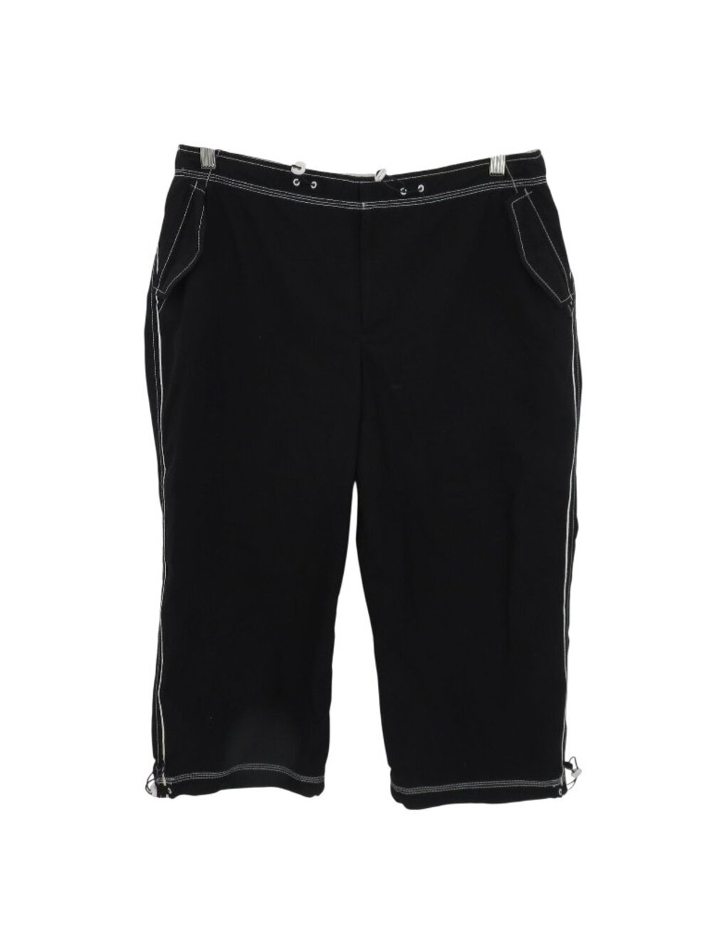SJB Active Women Large Black White Cropped Capri Athletic Casual Pants Y2K 2000s